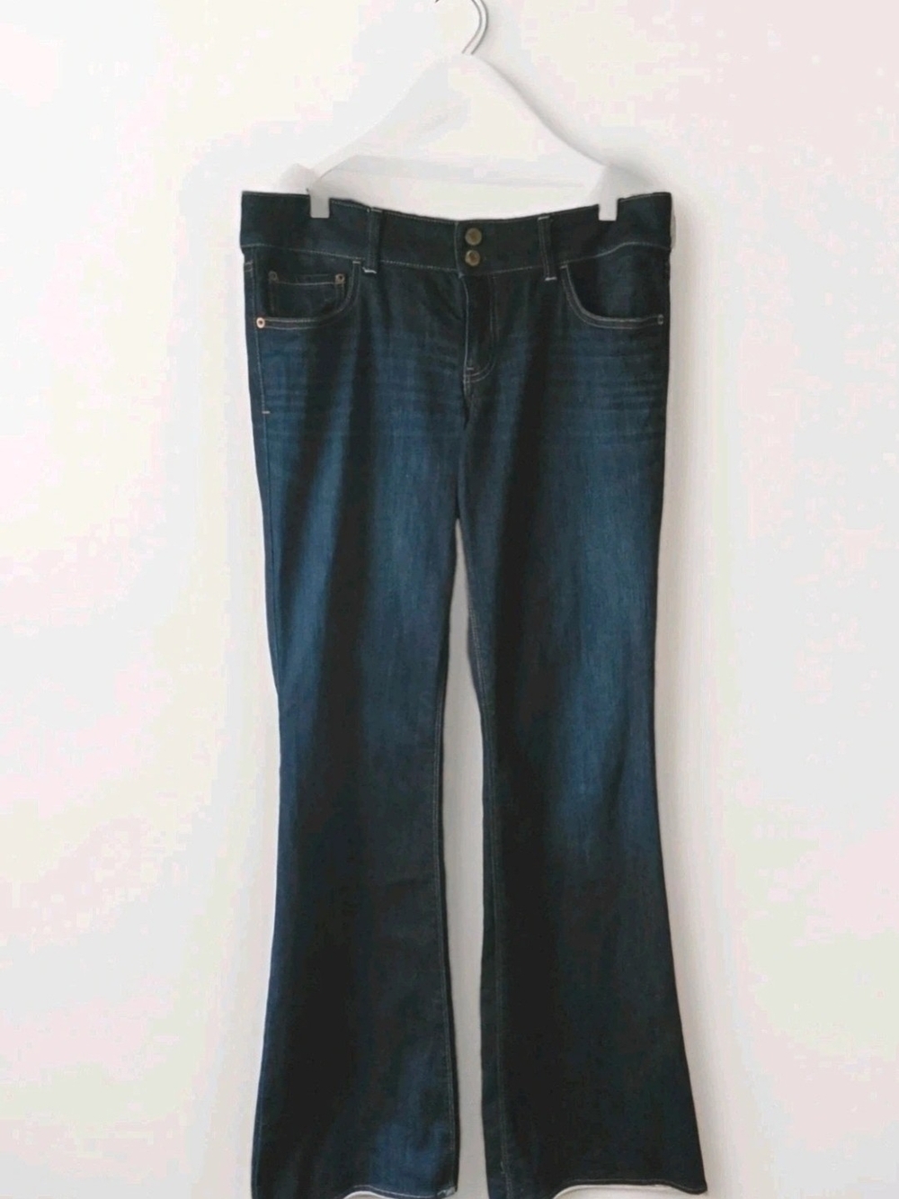 American Eagle Stretch Flare Jeans Women's Size 14 X-Long Dark Wash Bootcut TALL